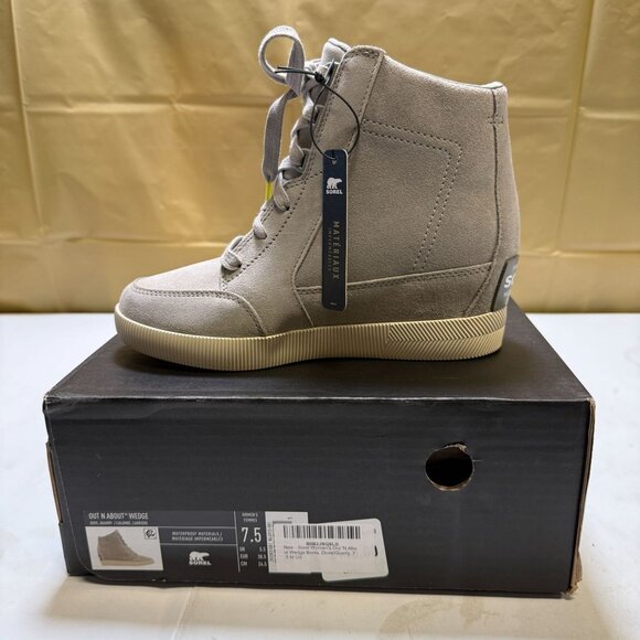 Sorel Women's Out N' About Wedge Boots Dove/Quarry Size 7.5 NEW - Picture 4 of 14